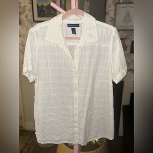 🖤Karen Scott White Button-Down Shirt